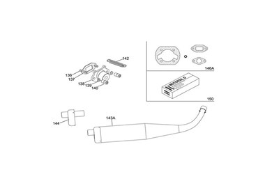 Eclaté échappement et joints IAME Mini 60